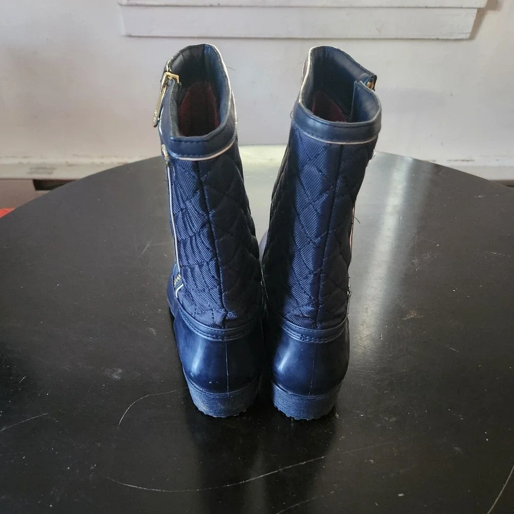 Tommy Hilfiger Blue Quilted Rainboots Women's Size 8